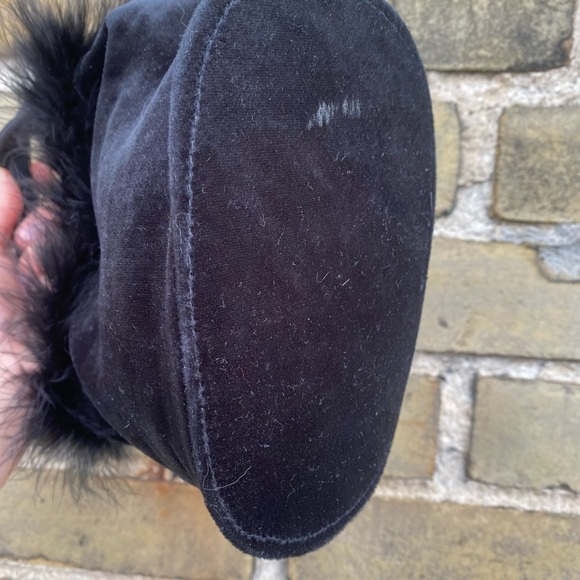 Velour and Marabou Fur Black Cocktail Purse, Vintage y2k - Picture 7 of 7
